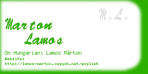 marton lamos business card
